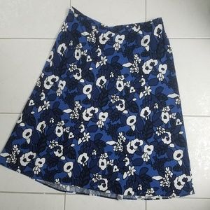 Vintage womens plus size blue floral skirt 26W/28W